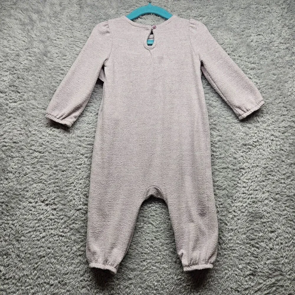 Baby Gap Girl Purple Romper One Piece Outfit Size 6-12 Months Ruffle Longsleeve